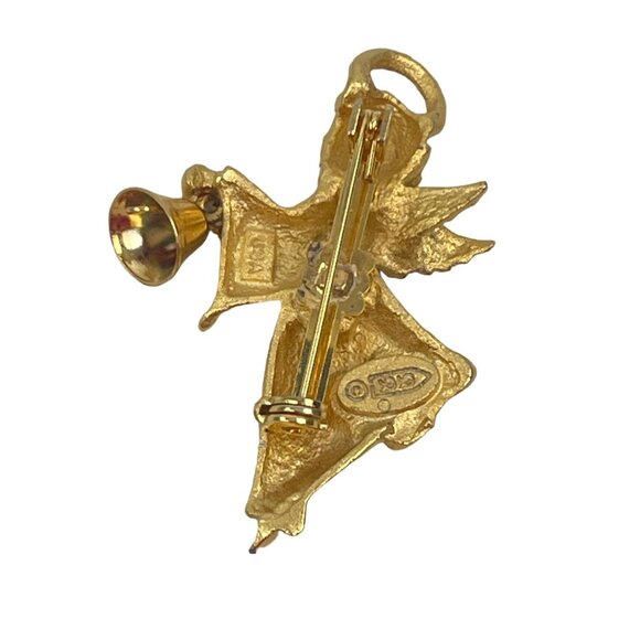 Vintage 1980s VCN Gold-Tone Cherub Angel Pin Brooch - Picture 6 of 7